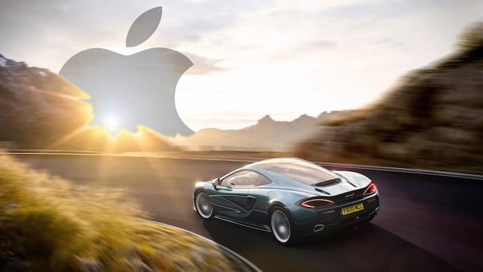 Mclaren 570 GT montage with apple logo